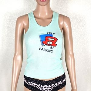 Hasbro Monopoly Green Free Parking Ribbed Tank Top